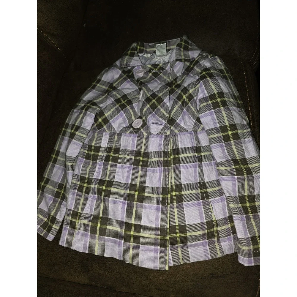 Gymboree cowgirls at heart purple plaid jacket size 5 6 small